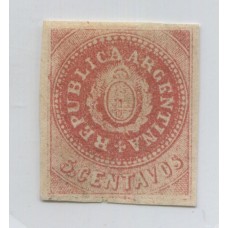 ARGENTINA 1864 GJ 15 ESCUDITO ESTAMPILLA NUEVA DE GRAN CALIDAD MUY BUEN EJEMPLAR U$ 220